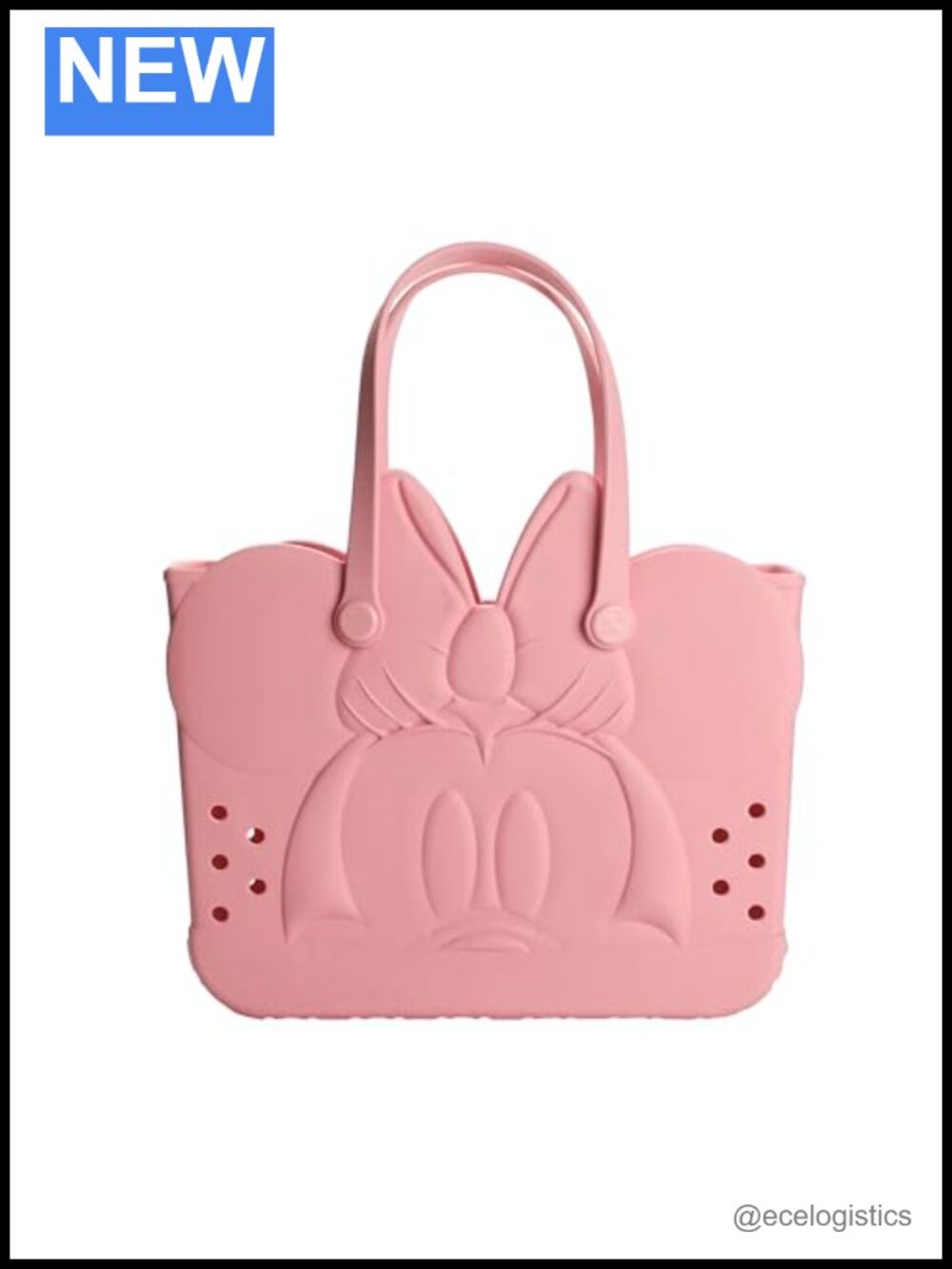 Disney Minnie Mouse EVA Waterproof Tote Bag - Large Beach Pool Travel Carry-All